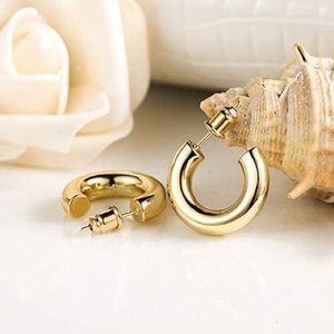 14K Gold Chunky Open Hoops Earning New